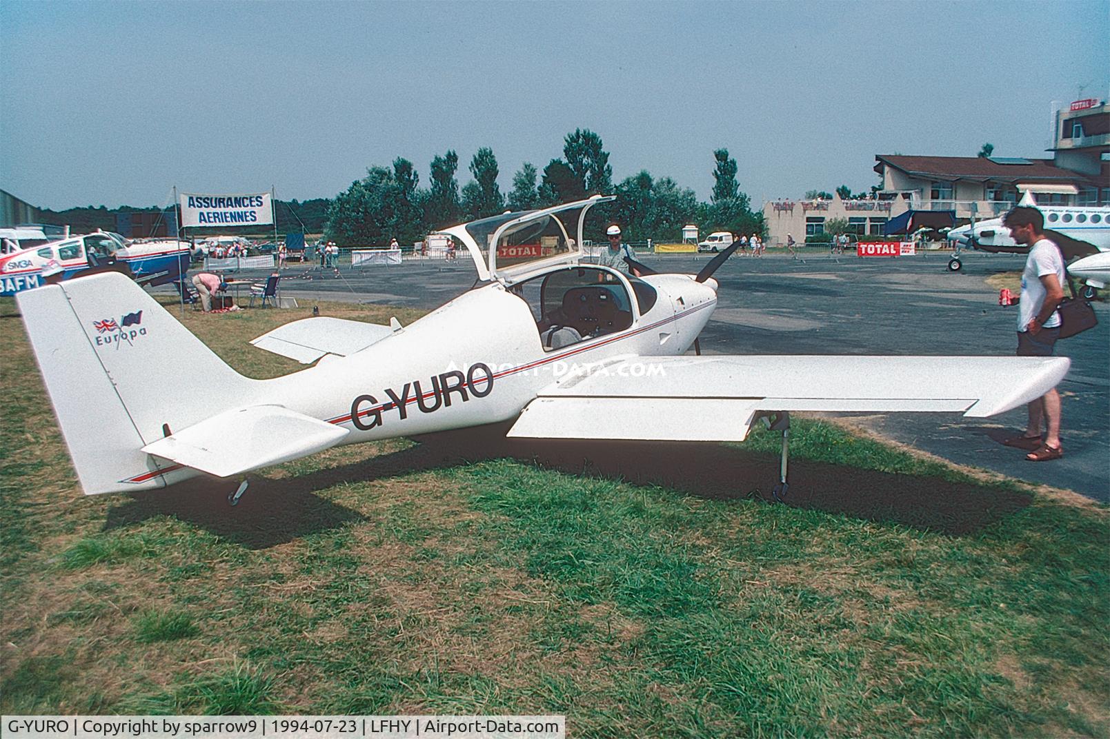 G-YURO, 1992 Europa Monowheel C/N PFA 220-11981, Scanned from a slide.