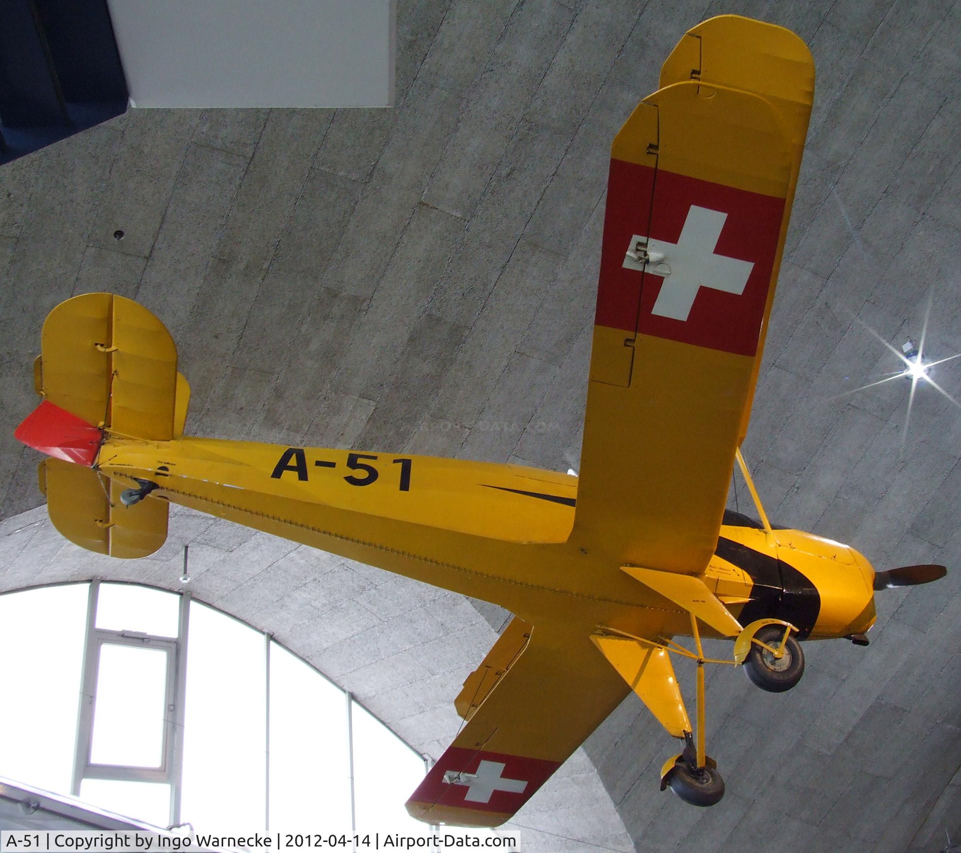 A-51, Bucker Bu-131B Jungmann C/N 64, Bücker Bü 131B Jungmann at the Flieger-Flab-Museum, Dübendorf