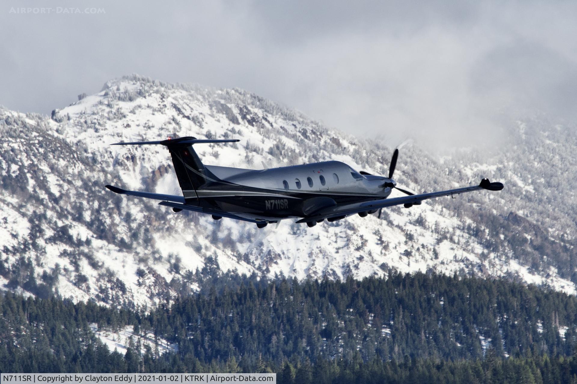 N711SR, 2015 Pilatus PC-12/47E C/N 1547, Truckee airport California 2021.