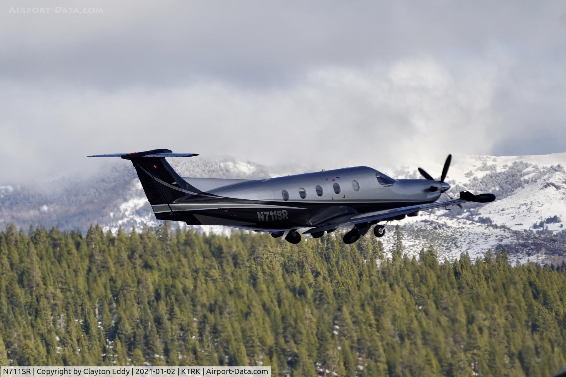 N711SR, 2015 Pilatus PC-12/47E C/N 1547, Truckee airport California 2021.