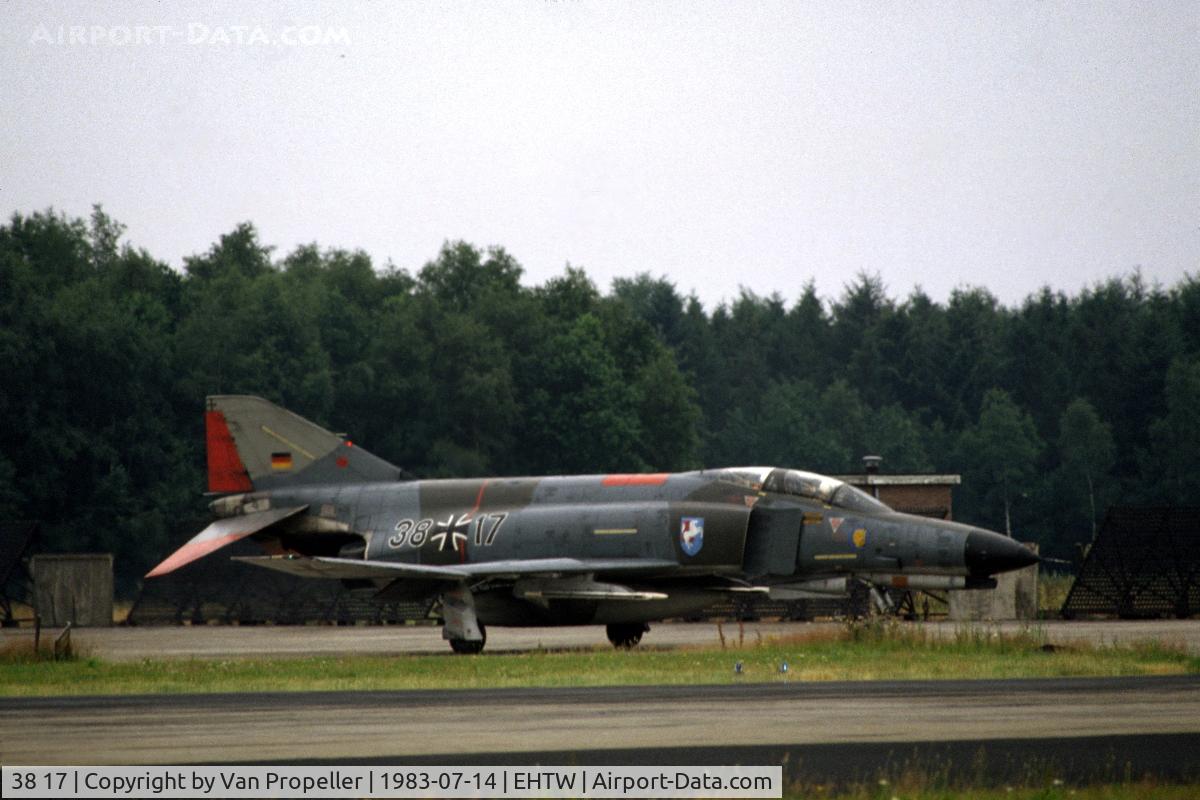 38 17, 1972 McDonnell Douglas F-4F Phantom II C/N 4654, Luftwaffe McDonnell Douglas F-4F-57-MC Phantom II taxiing to the runway at Twenthe Air Base, the Netherlands, 1983