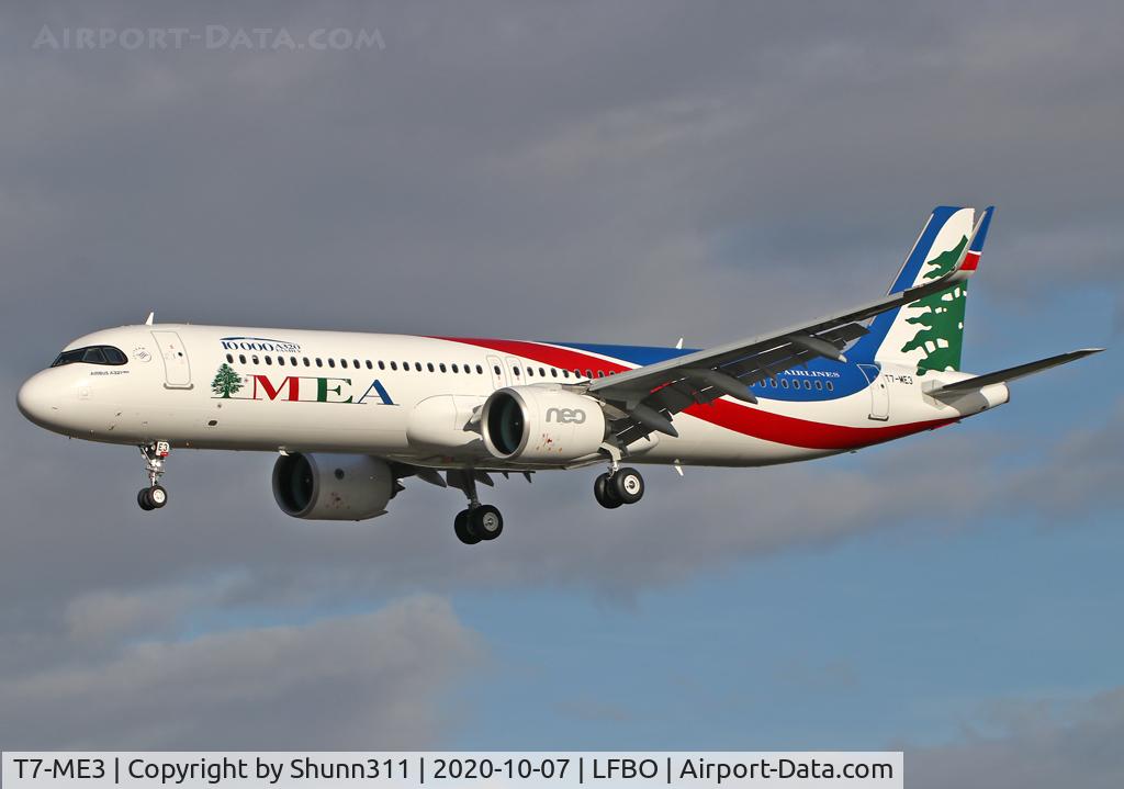 T7-ME3, 2020 Airbus A321-271NX C/N 10000, Delivery day... Route was HAM-LDE-TLS-BEY