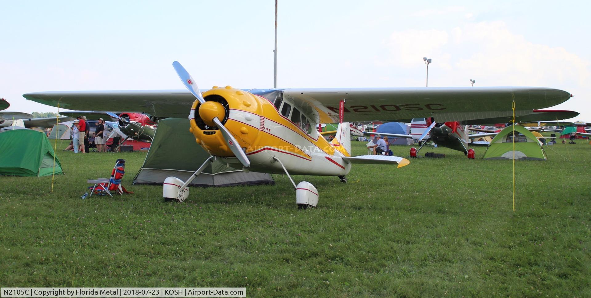 N2105C, 1953 Cessna 195B Businessliner C/N 16090, EAA OSH 2018