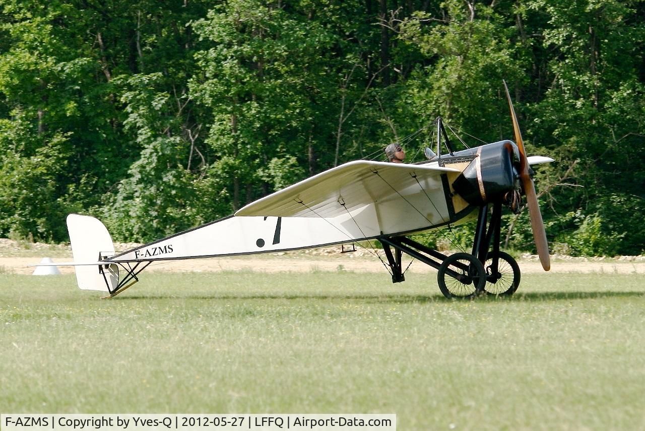 F-AZMS, Morane-Saulnier Type H13 Replica C/N SAMS 22.01, Morane Saulnier type H, Taxiing, La Ferte-Alais Airfield (LFFQ) Air Show 2012