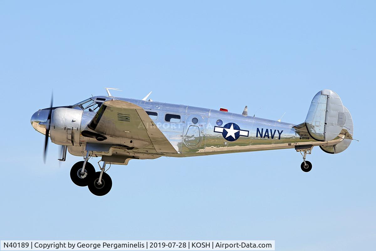 N40189, 1943 Beech RC-45J Expeditor C/N 5523, Oshkosh 2019.