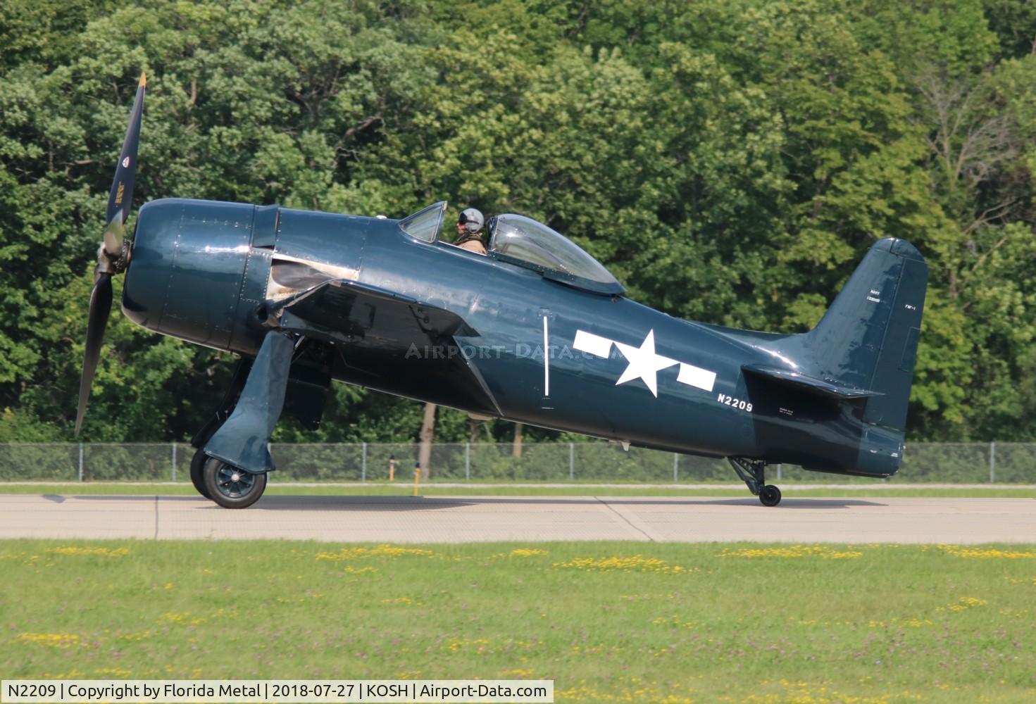 N2209, 1945 Grumman F8F-1B Bearcat C/N 122095, EAA OSH 2018
