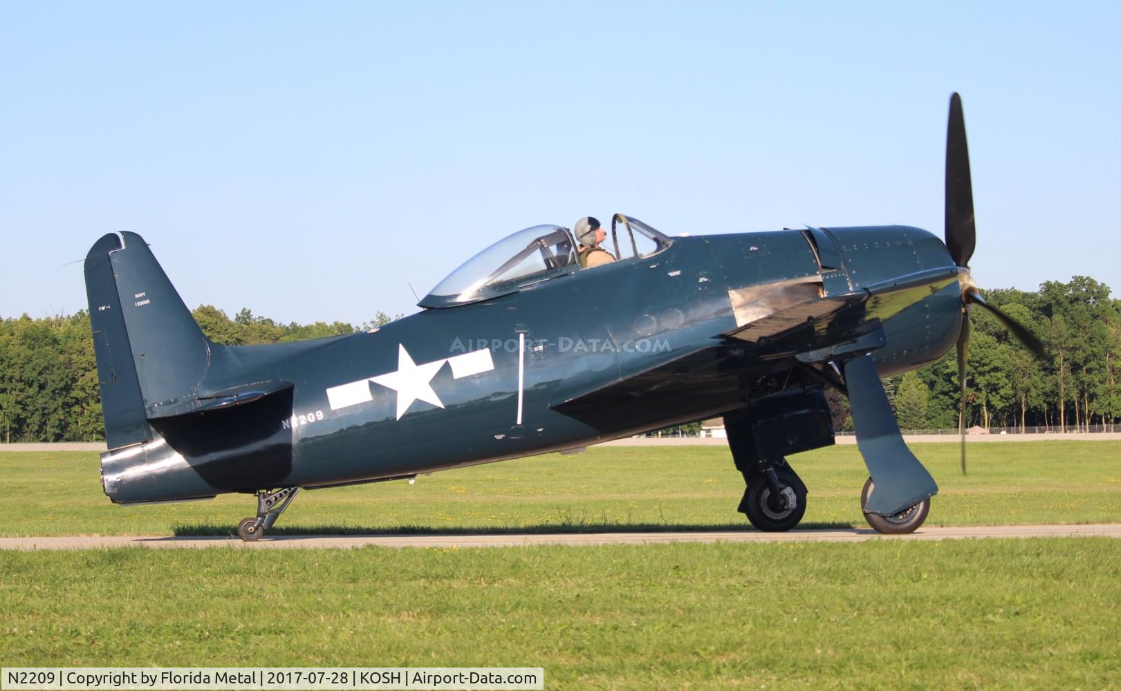 N2209, 1945 Grumman F8F-1B Bearcat C/N 122095, EAA OSH 2017
