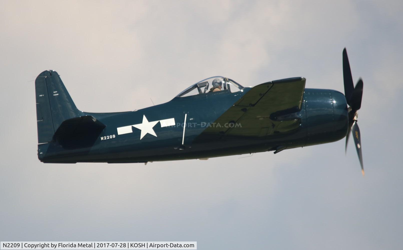 N2209, 1945 Grumman F8F-1B Bearcat C/N 122095, EAA OSH 2017