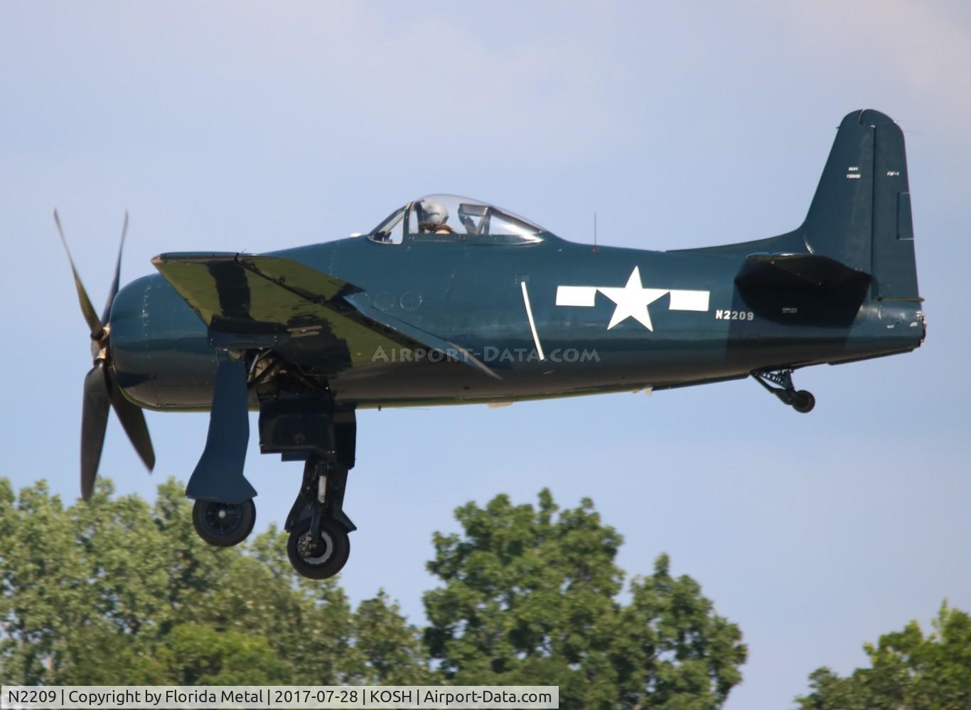 N2209, 1945 Grumman F8F-1B Bearcat C/N 122095, EAA OSH 2017
