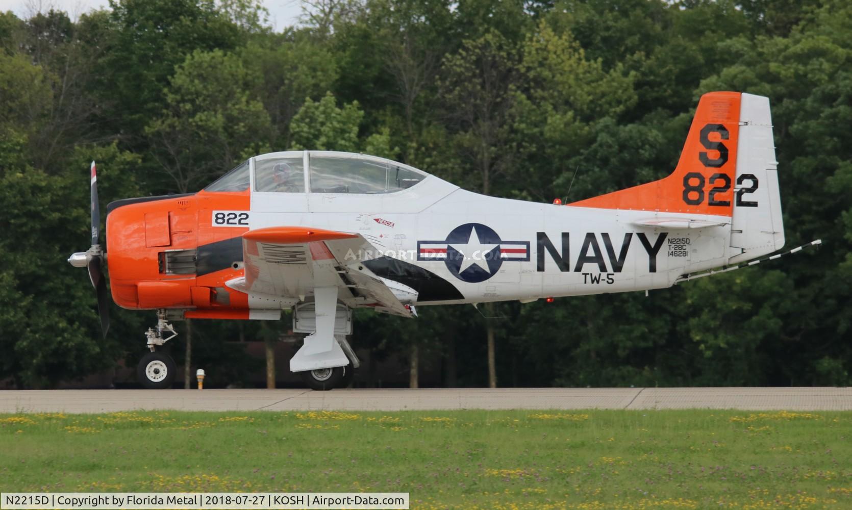 N2215D, 1957 North American T-28C Trojan C/N 252-44 (146281), EAA OSH 2018