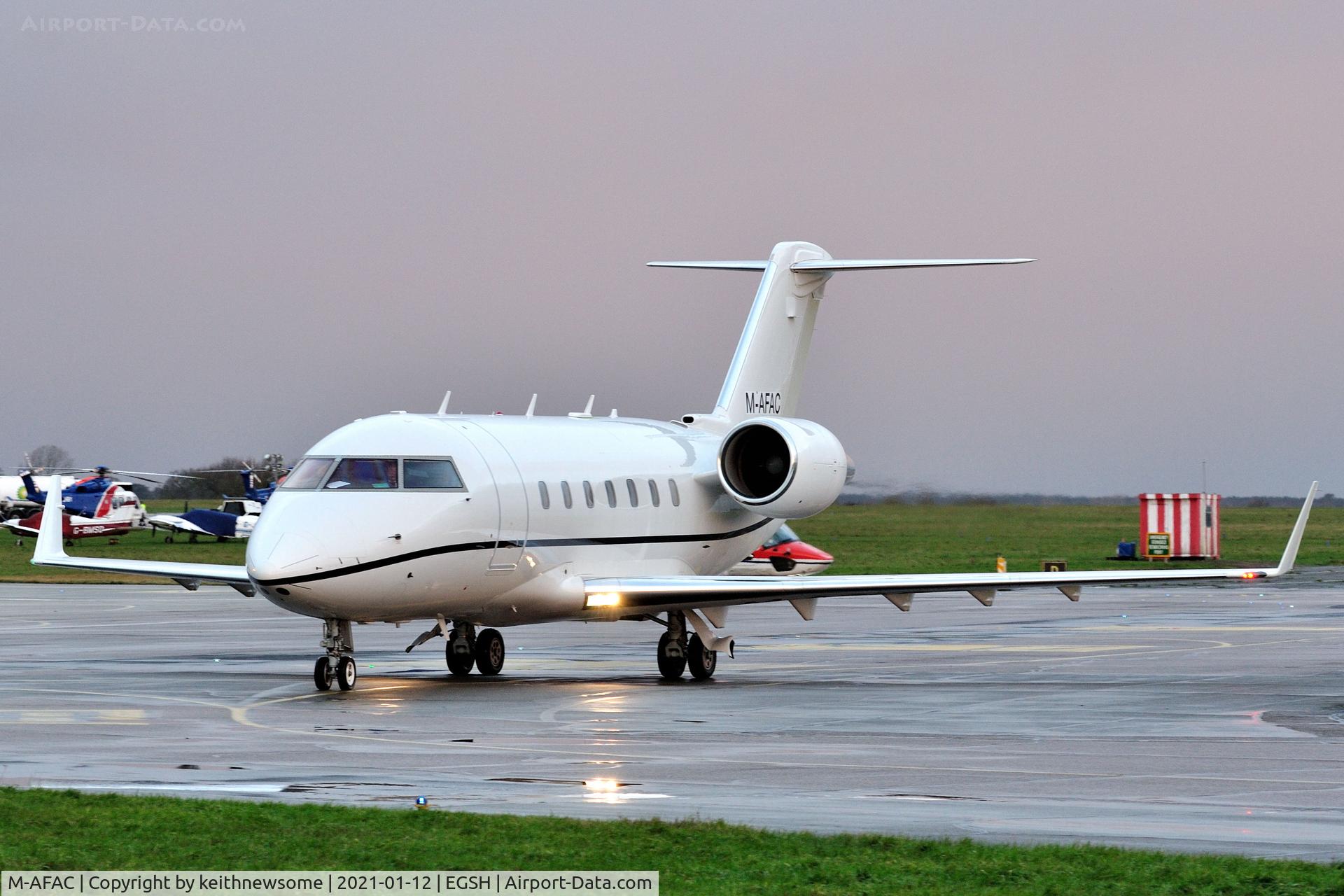 M-AFAC, 1999 Bombardier Challenger 604 (CL-600-2B16) C/N 5412, Arriving at Norwich from Nuremberg, Germany.