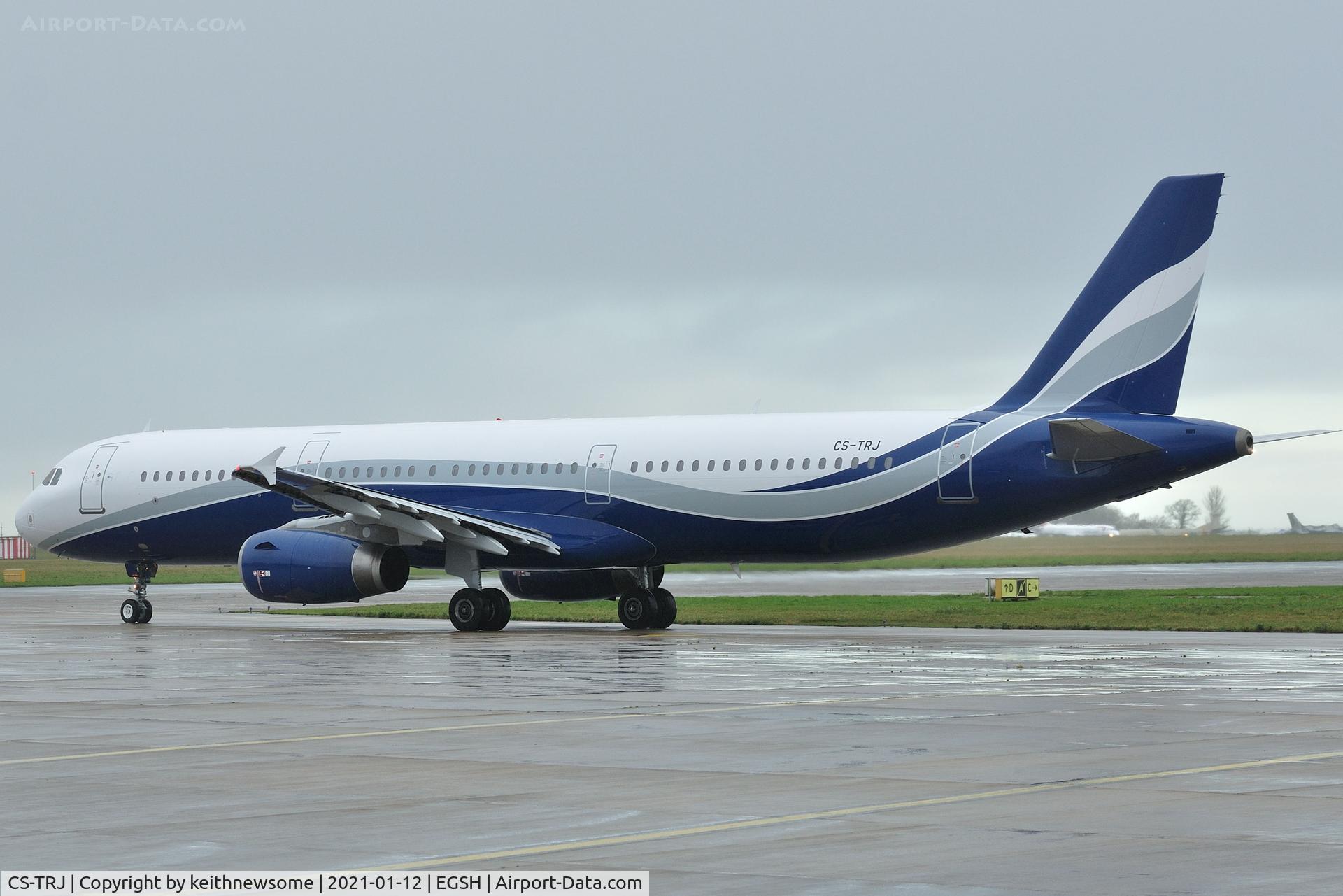CS-TRJ, 1999 Airbus A321-231 C/N 1004, Leaving Norwich for Beja, Portugal. With new colour scheme.