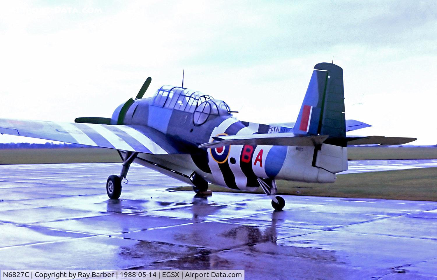 N6827C, 1944 Grumman TBM-3E Avenger C/N 4015, N6827C   (V110) Grumman TBM-3E Avenger [4015] North Weald~G @ 14/05/1988