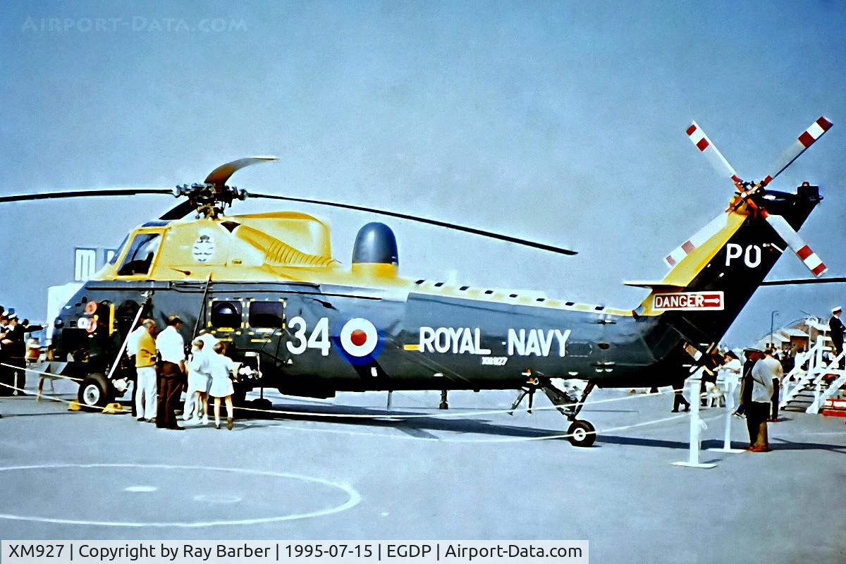 XM927, 1961 Westland Wessex HAS.3 C/N WA/48, XM927   Westland Wessex HAS.3 [WA/48] (Royal Navy) RNAS Portland~G @ 15/07/1995