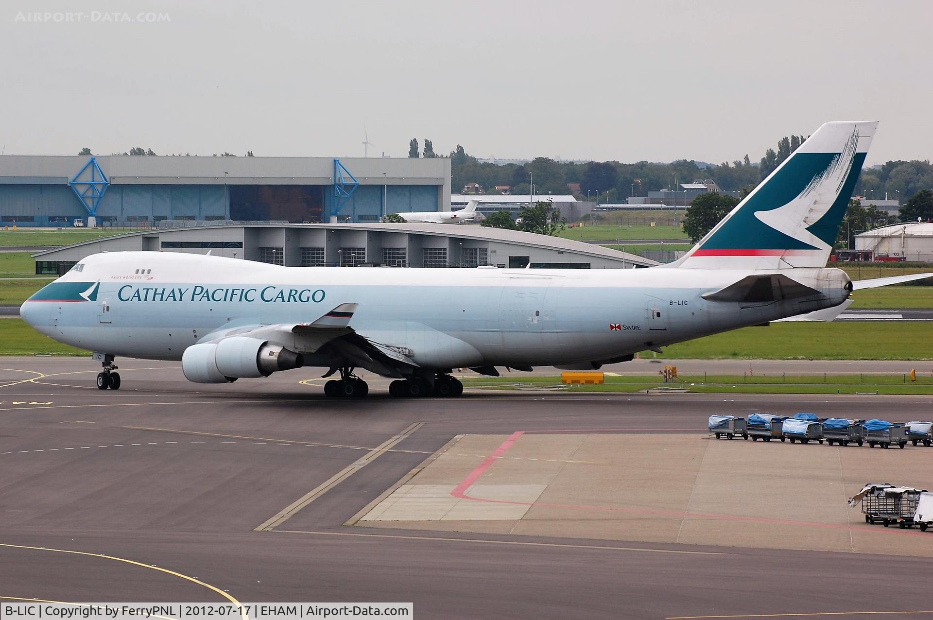 B-LIC, 2009 Boeing 747-467ERF C/N 36868, Cathay B744F departing AMS