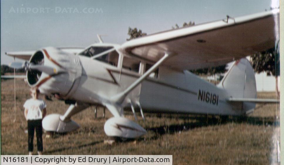 N16181, 1936 Stinson SR-8E Reliant C/N 9755, My nephew John Drury standing next  to Stinson Reliant, N16181. NY  c. 1965  On Staten Island.