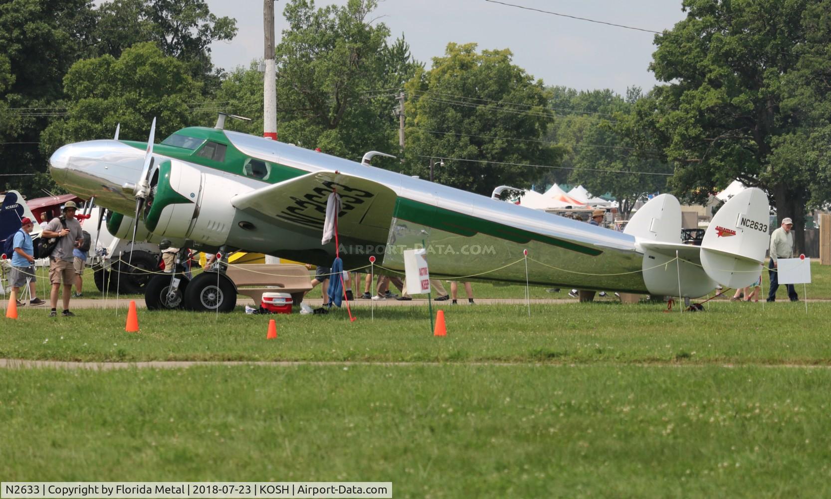 N2633, 1940 Lockheed 12A Electra Junior C/N 1281, EAA OSH 2018