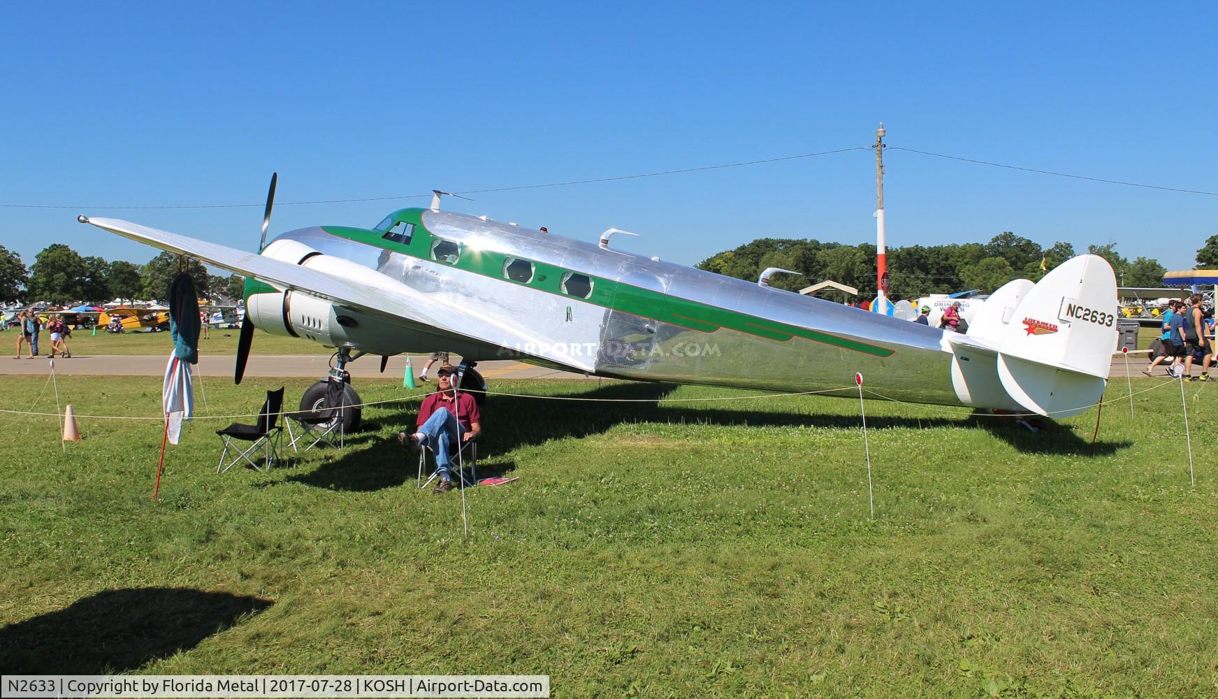 N2633, 1940 Lockheed 12A Electra Junior C/N 1281, EAA OSH 2017