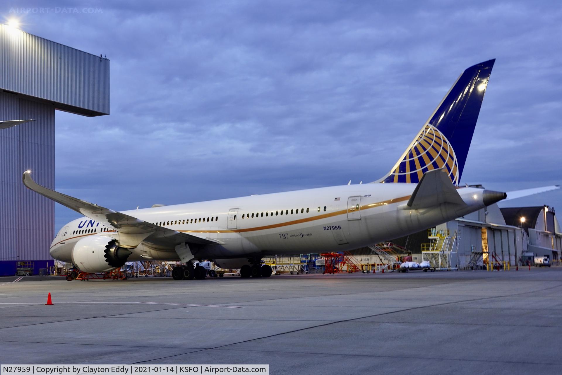 N27959, 2015 Boeing 787-9 Dreamliner C/N 36407, SFO 2020.