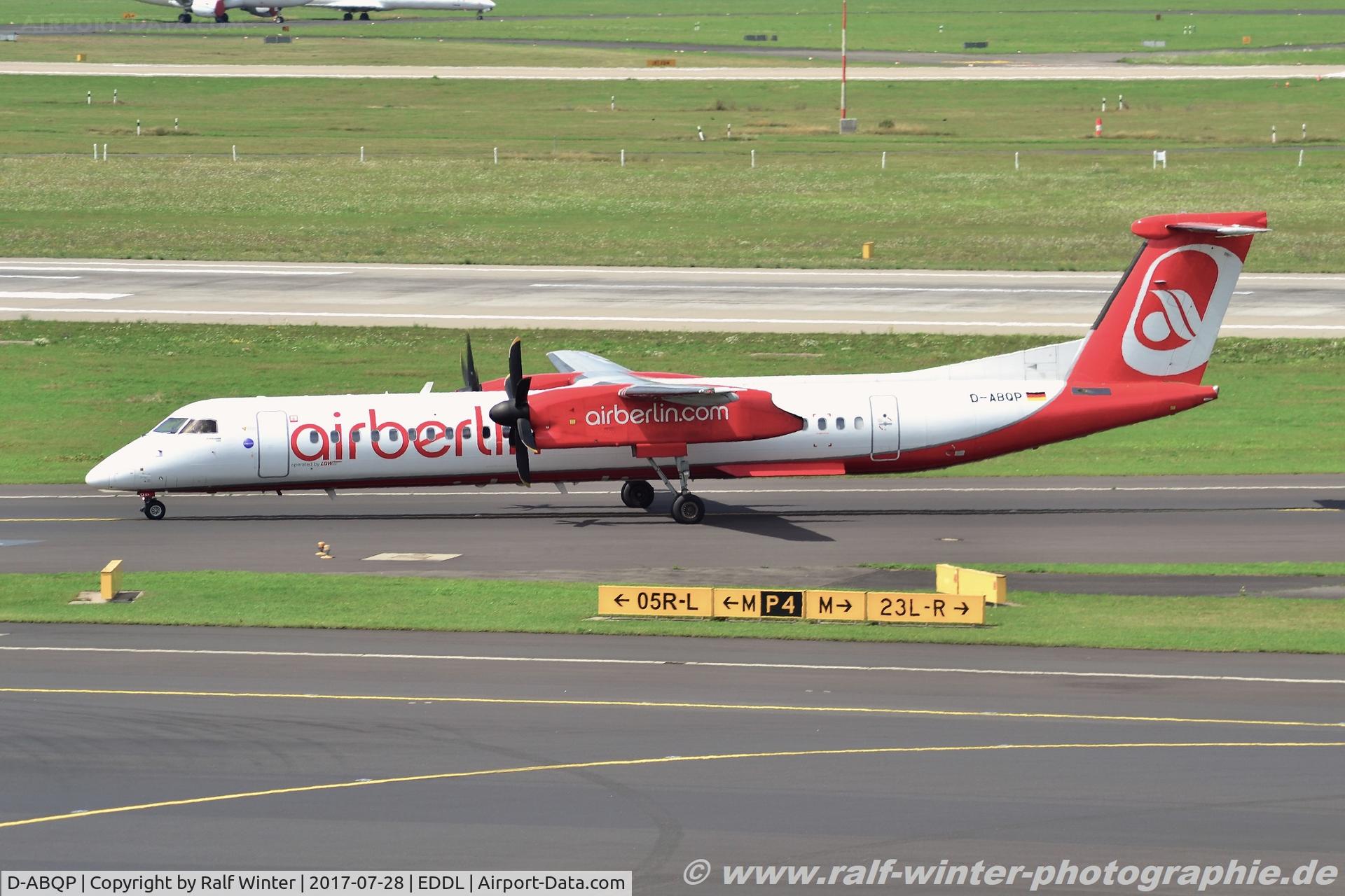 D-ABQP, 2006 De Havilland Canada DHC-8-402Q Dash 8 C/N 4137, Bombardier DHC-8-402Q Dash 8 - AB BER Air Berlin opby LGW Luftfahrtgesellschaft Walter - 4137 - D-ABQP - 28.07.2017 - DUS