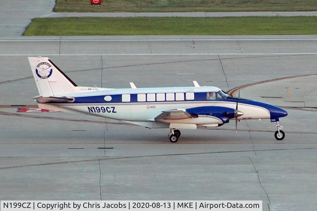 N199CZ, 1968 Beech 99 C/N U-30, Arriving from Wausau WI just before dark, N199CZ heads over to the cargo ramp