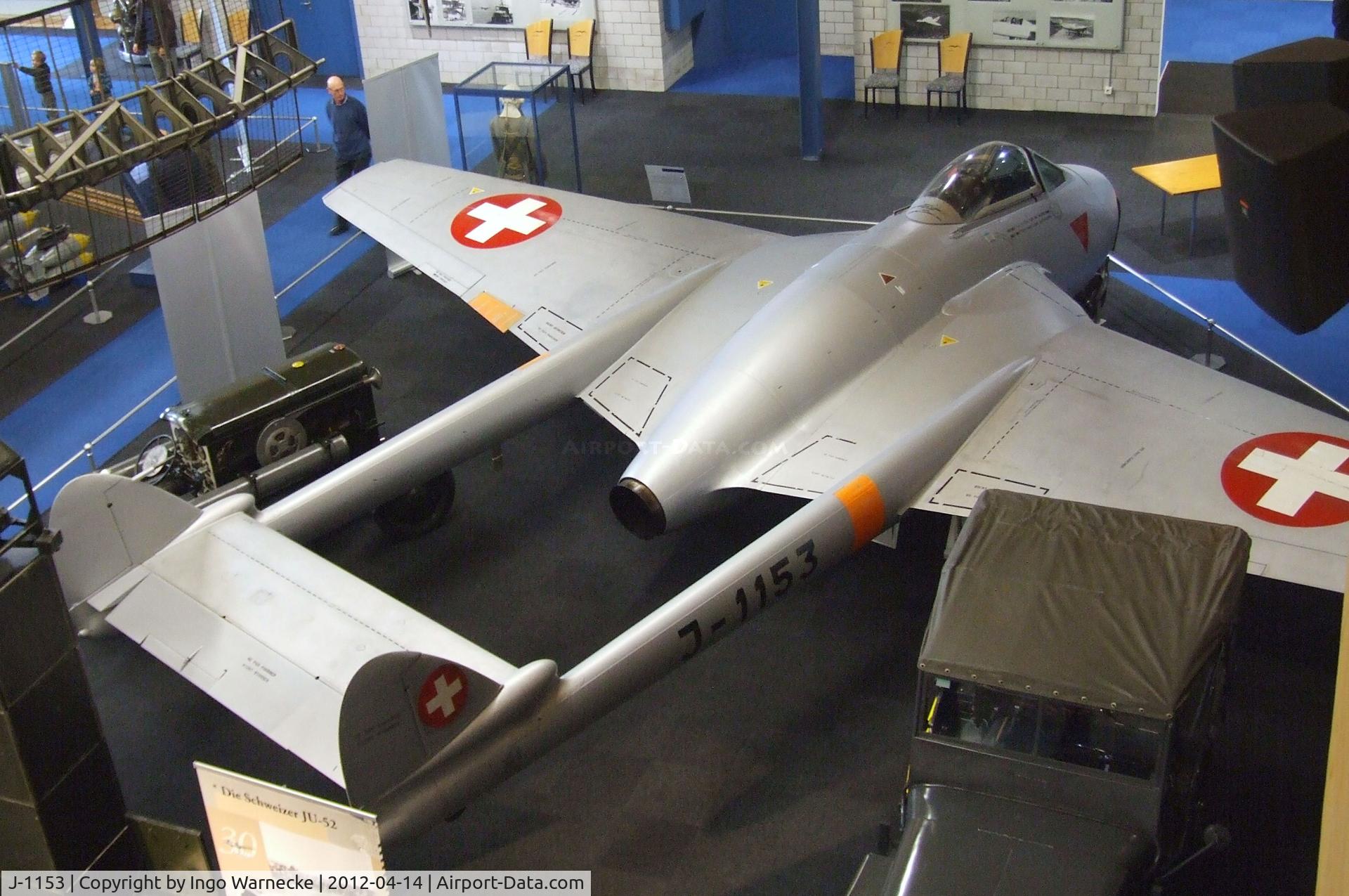 J-1153, De Havilland (FFA) Vampire FB.6 (DH-100) C/N 662, De Havilland (FFA) D.H.100 Vampire FB6 at the Flieger-Flab-Museum, Dübendorf