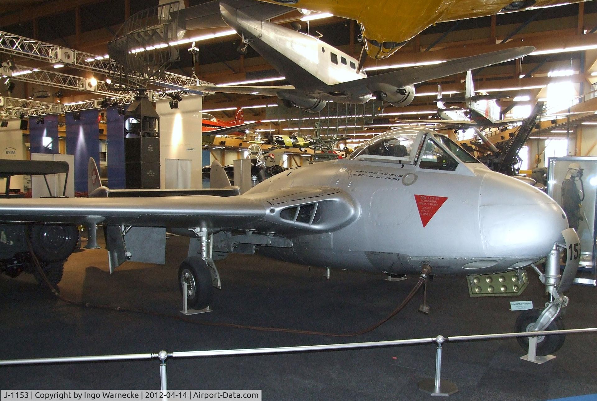 J-1153, De Havilland (FFA) Vampire FB.6 (DH-100) C/N 662, De Havilland (FFA) D.H.100 Vampire FB6 at the Flieger-Flab-Museum, Dübendorf
