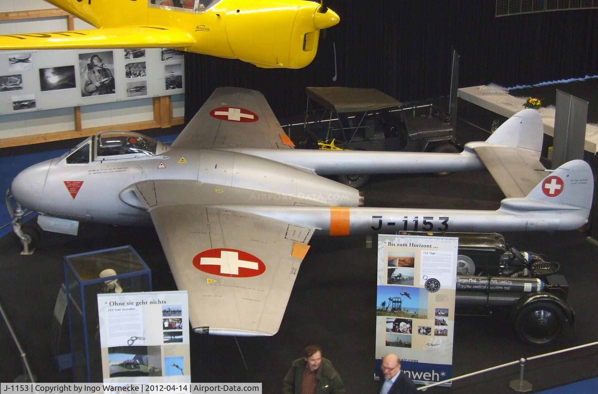 J-1153, De Havilland (FFA) Vampire FB.6 (DH-100) C/N 662, De Havilland (FFA) D.H.100 Vampire FB6 at the Flieger-Flab-Museum, Dübendorf