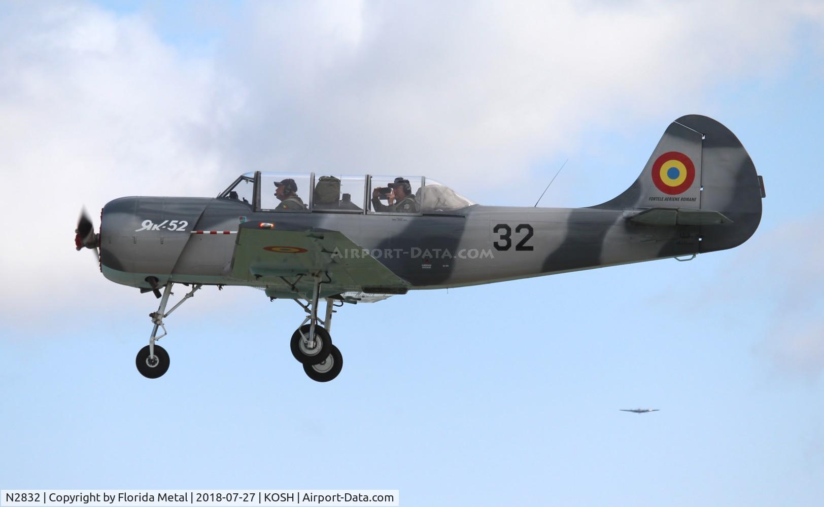 N2832, 1986 Yakovlev (Aerostar) Yak-52 C/N 866411, EAA OSH 2018