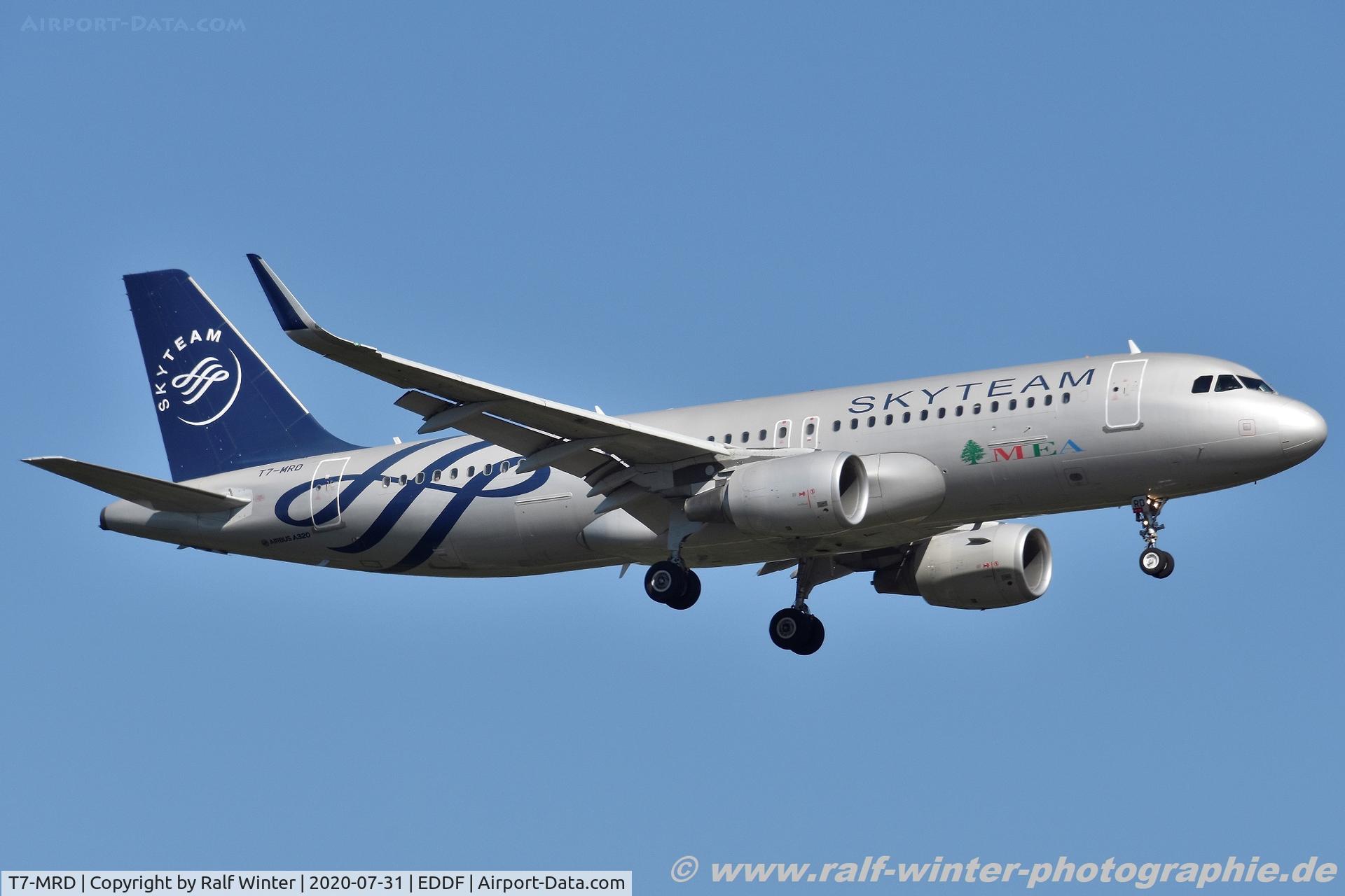 T7-MRD, 2013 Airbus A320-214 C/N 5746, Airbus A320-214 - ME MEA Middle East Airlines 'Skyteam' - 5746 - T7-MRD - 31.07.2020 - FRA