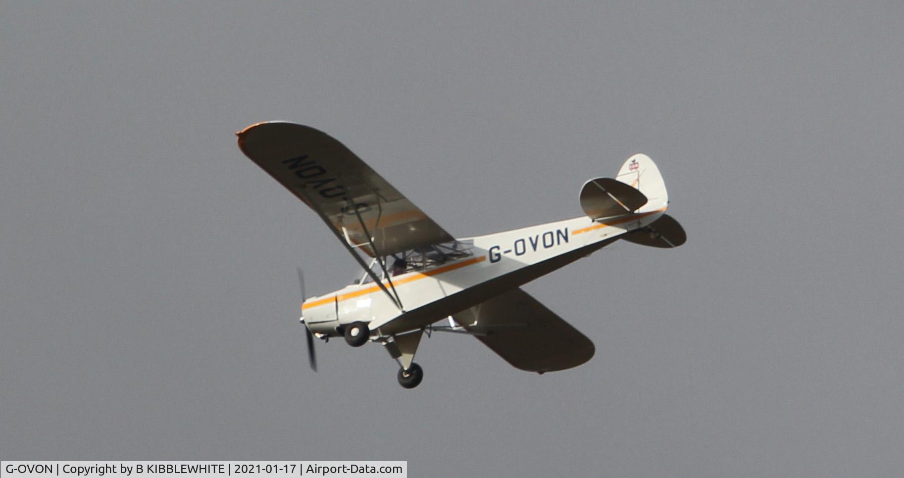 G-OVON, 1952 Piper L-18C Super Cub C/N 18-1596, Flying overhead on Sunday 17th Jan 2021