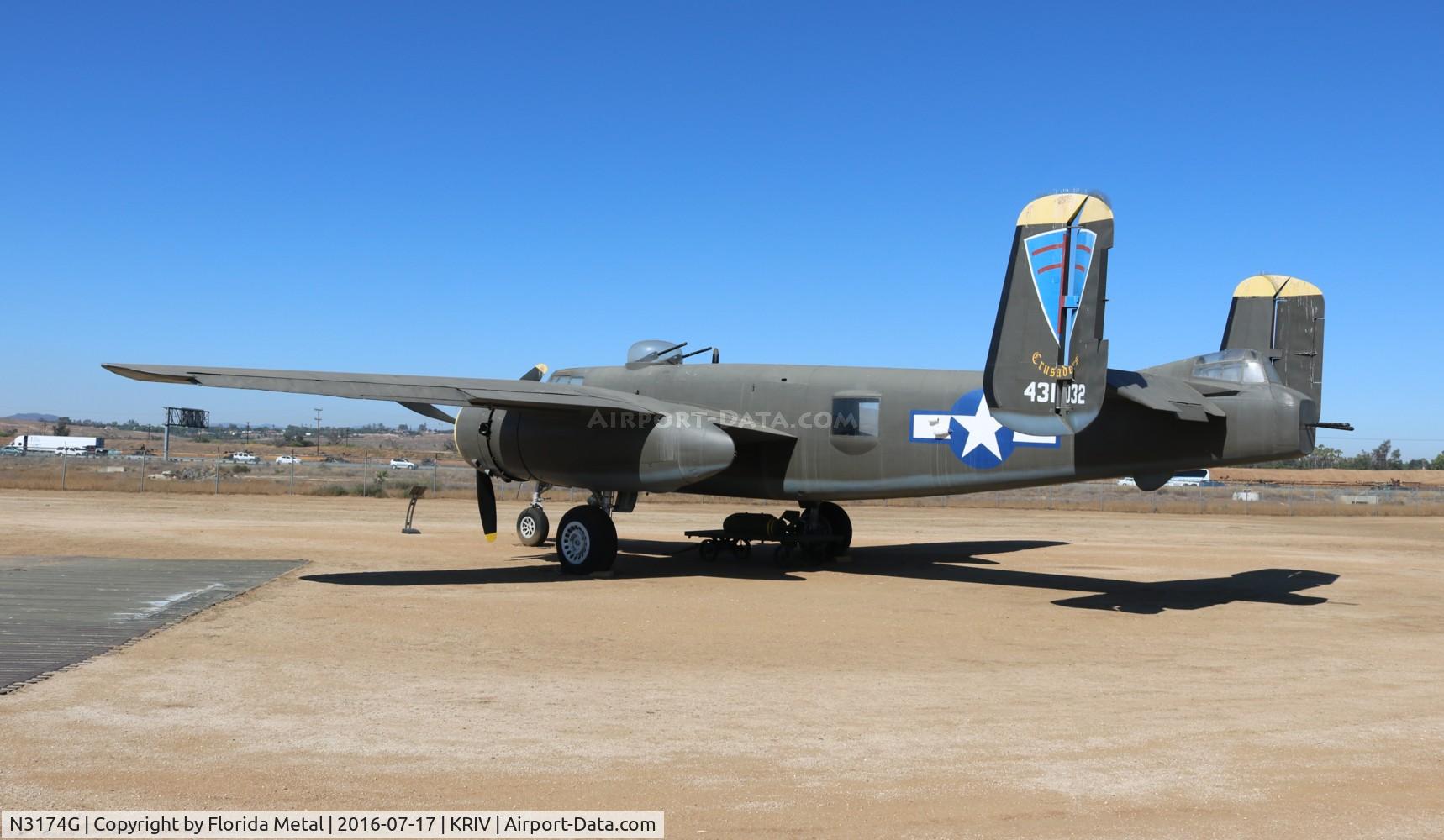 N3174G, 1944 North American TB-25N Mitchell C/N 108-34107 (44-31032), March AFB Museum 2016