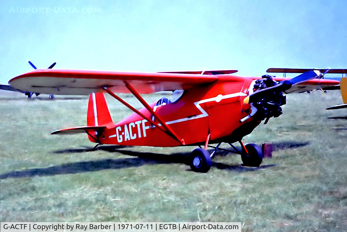 G-ACTF, 1932 Comper CLA-7 Swift C/N S32/9, G-ACTF  Comper CLA.7 Swift [S.32/9] Booker~G @ 11/07/1971