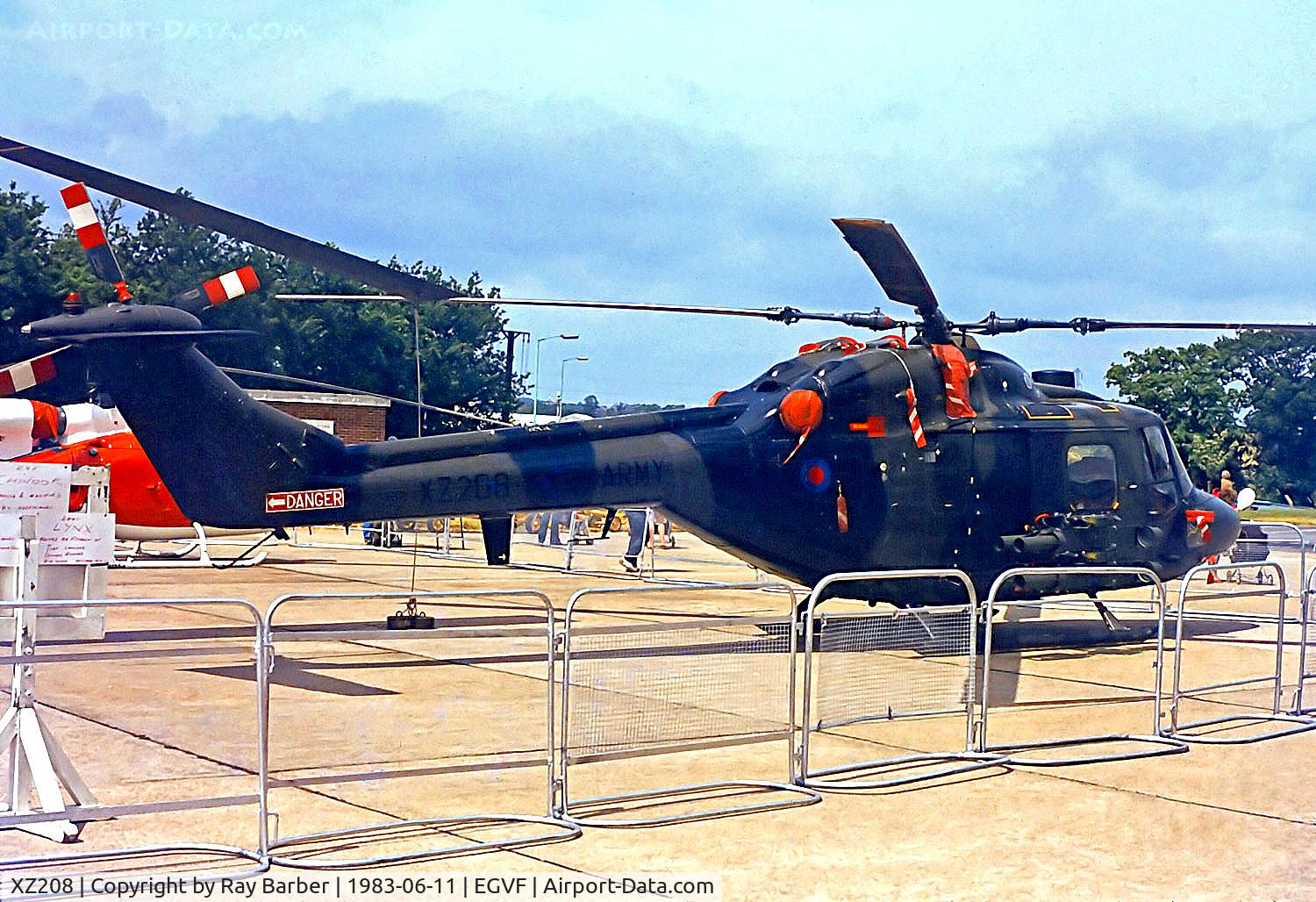 XZ208, 1979 Westland Lynx AH.7 C/N 116, XZ208   Westland Lynx AH.1 [116] (Army Air Corps) RNAS Fleetlands~G 11/06/1983