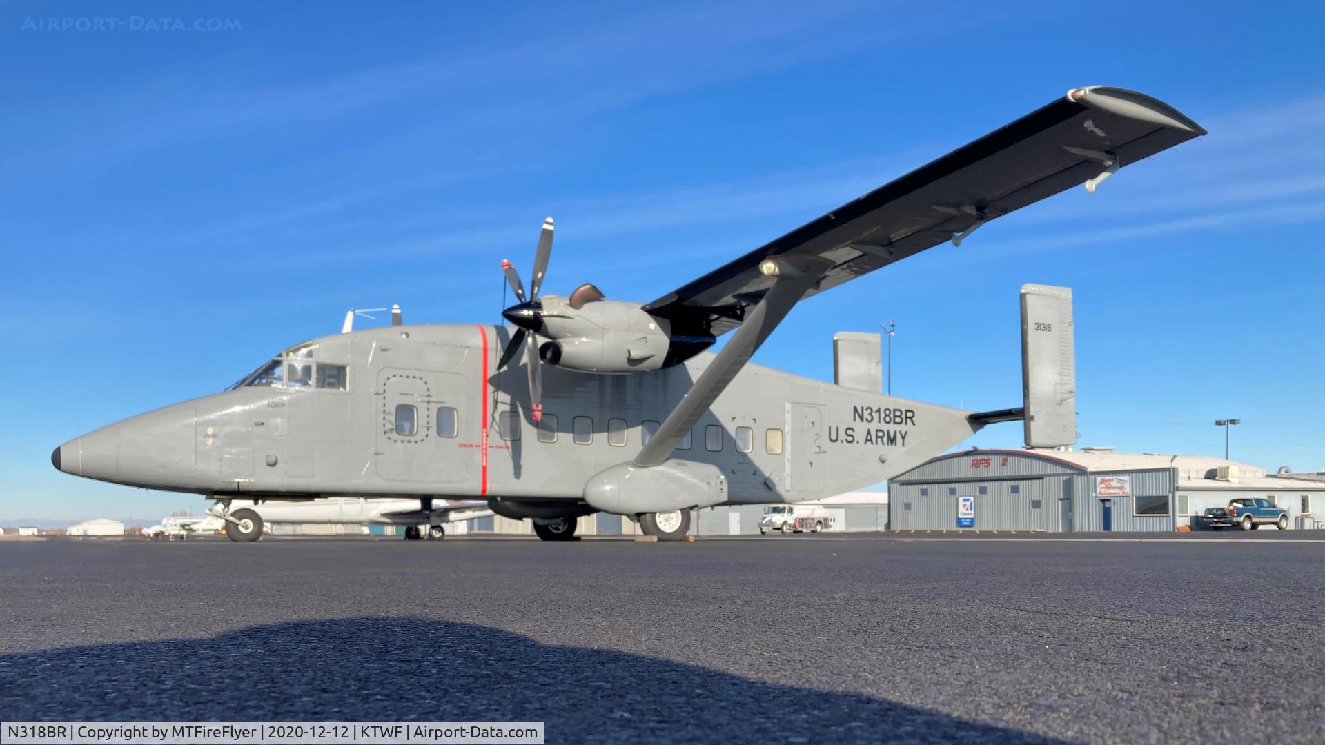 N318BR, 1997 Short C-23C Sherpa C/N SH3402, C-23C N318BR (93-1318) on the ramp at Twin Falls, ID on her way to her new home with Longview/Viking Air in Calgary, AB, Canada.