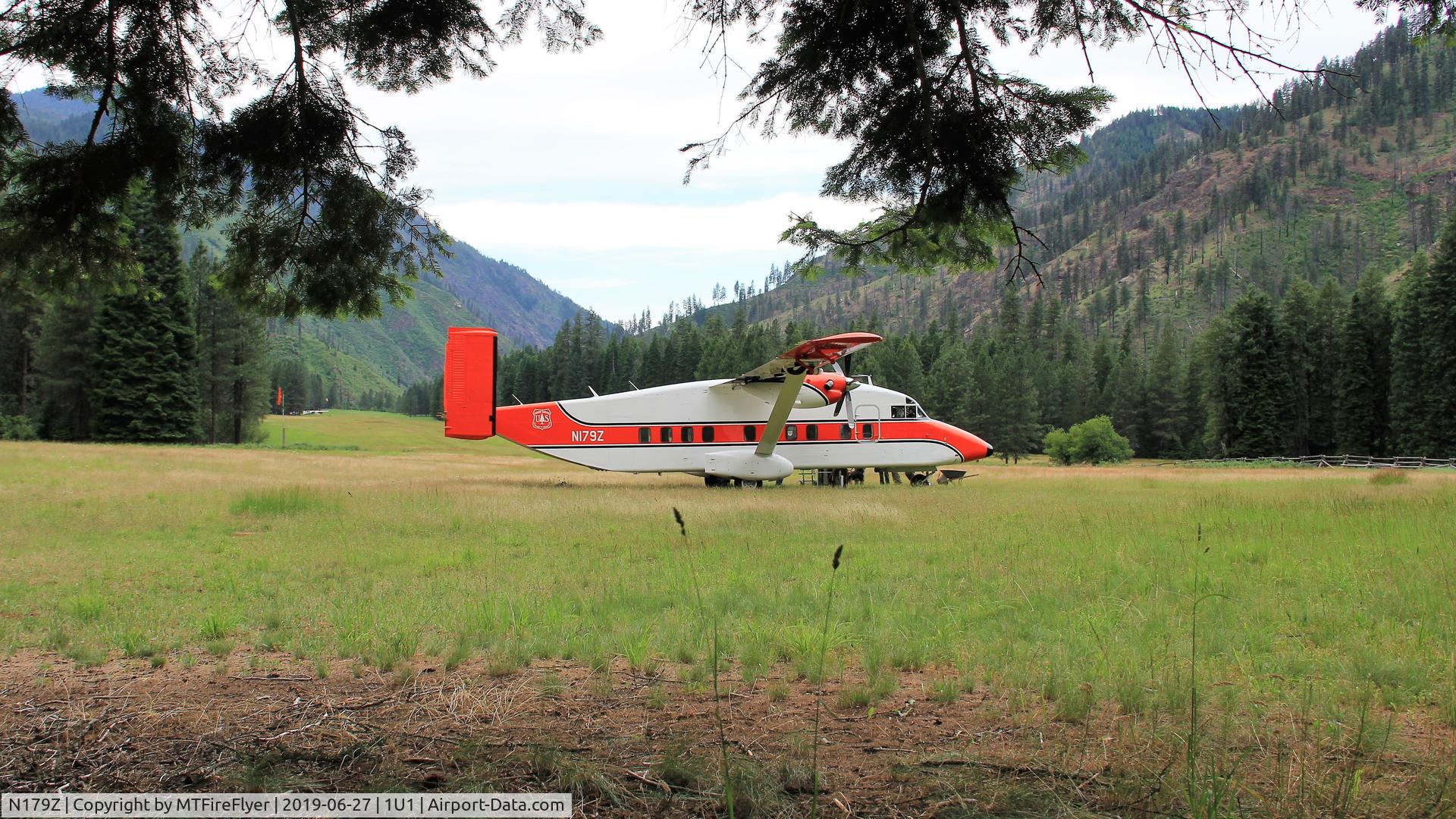 N179Z, 1985 Short SD3-30 200 (C-23A Sherpa) C/N SH-3109, C-23A N179Z (84-0462) at Moose Crk. Ranger Station, Moose Crk., ID (1U1).