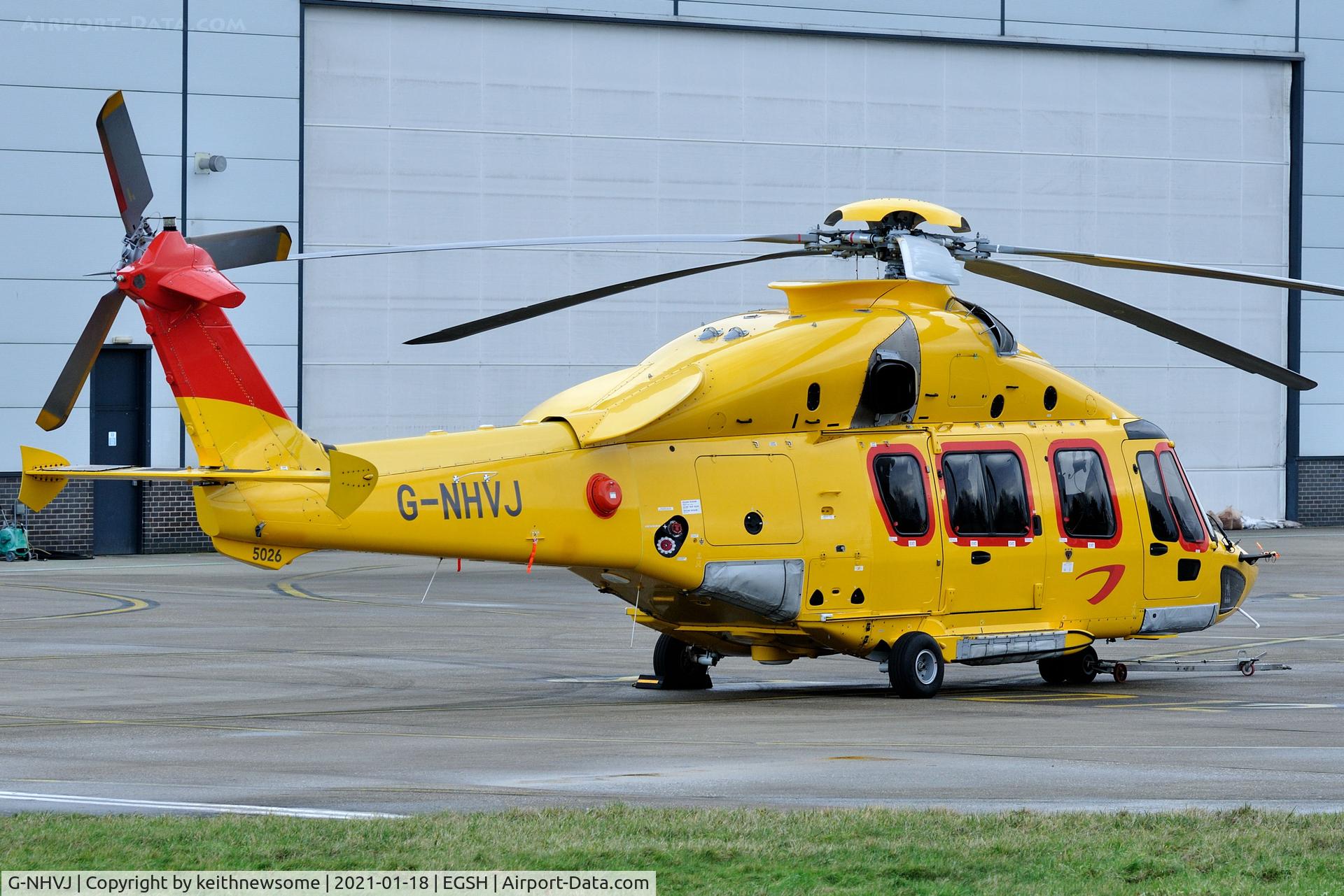 G-NHVJ, 2016 Airbus Helicopters EC-175B C/N 5026, Parked at Norwich.