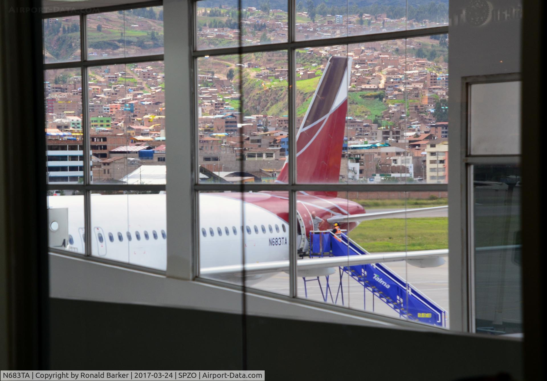 N683TA, 2011 Airbus A320-233 C/N 4906, Parked Cusco
