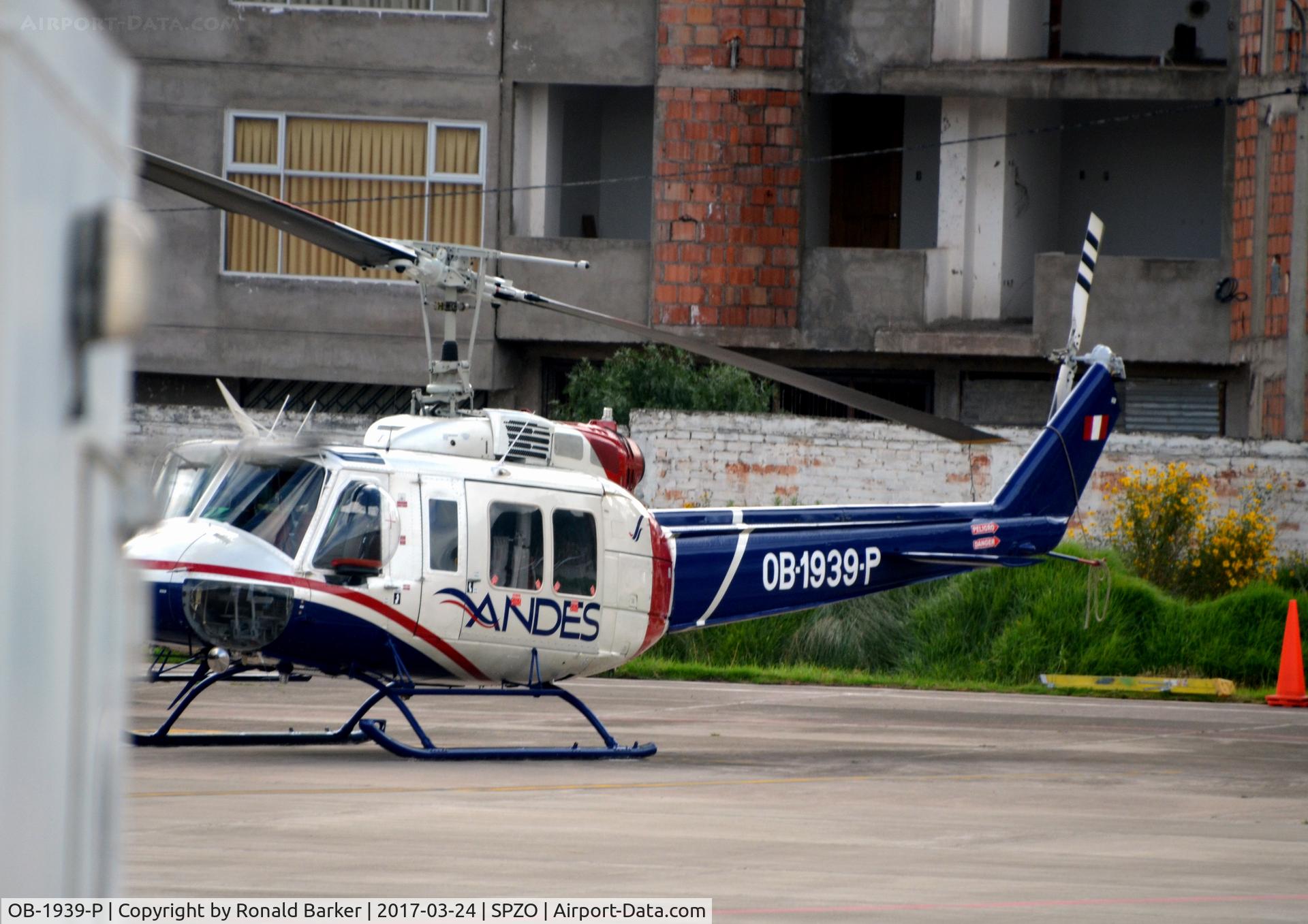OB-1939-P, 1973 Bell 205A-1 C/N 30136, Parked Cusco