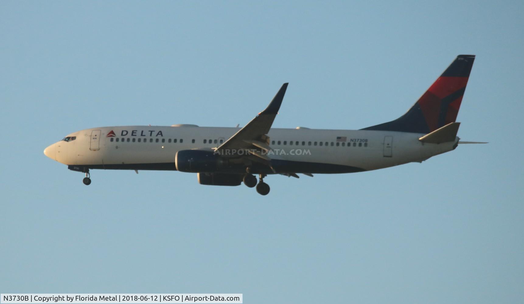 N3730B, 2000 Boeing 737-832 C/N 30538, SFO spotting 2018