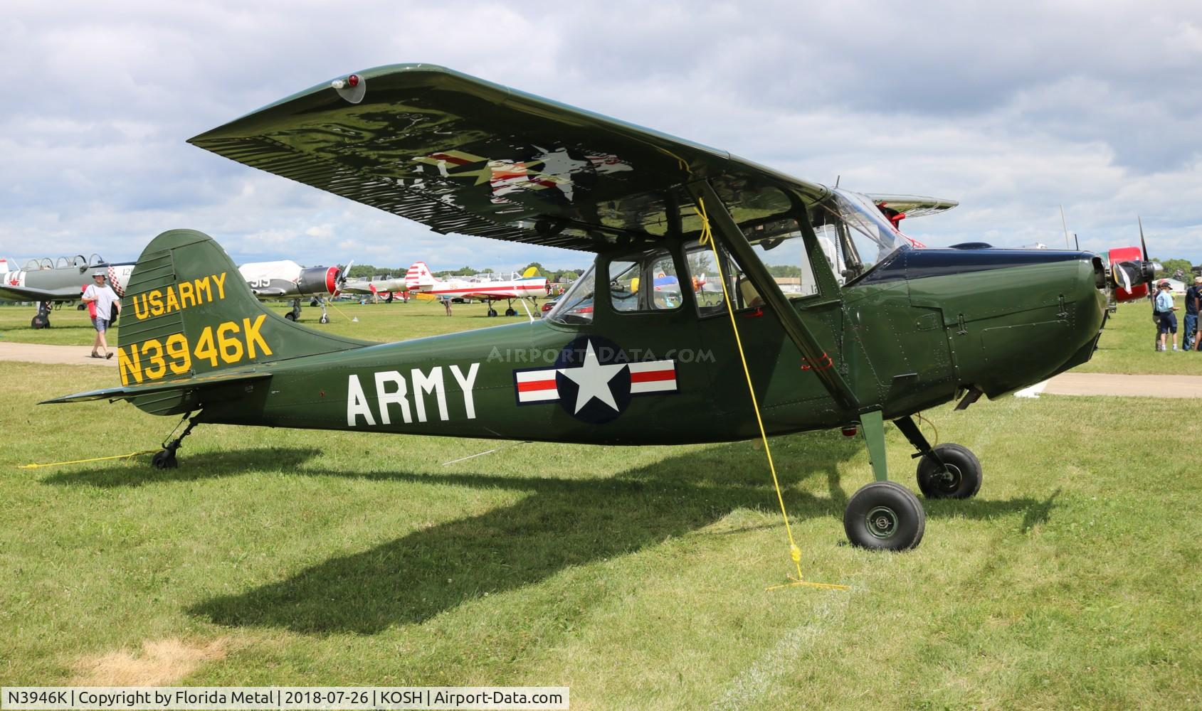 N3946K, Cessna L-19E Bird Dog C/N 24716, EAA OSH 2018