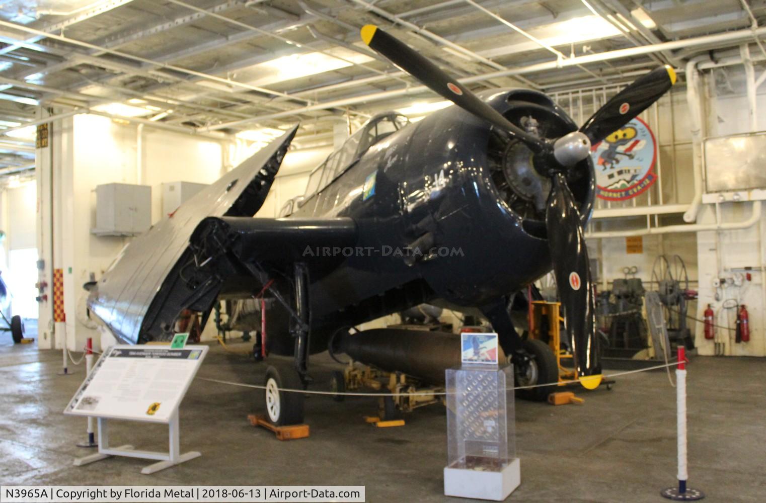 N3965A, 1958 General Motors TBM-3 Avenger C/N Not found (USN69375), USS Hornet 2018