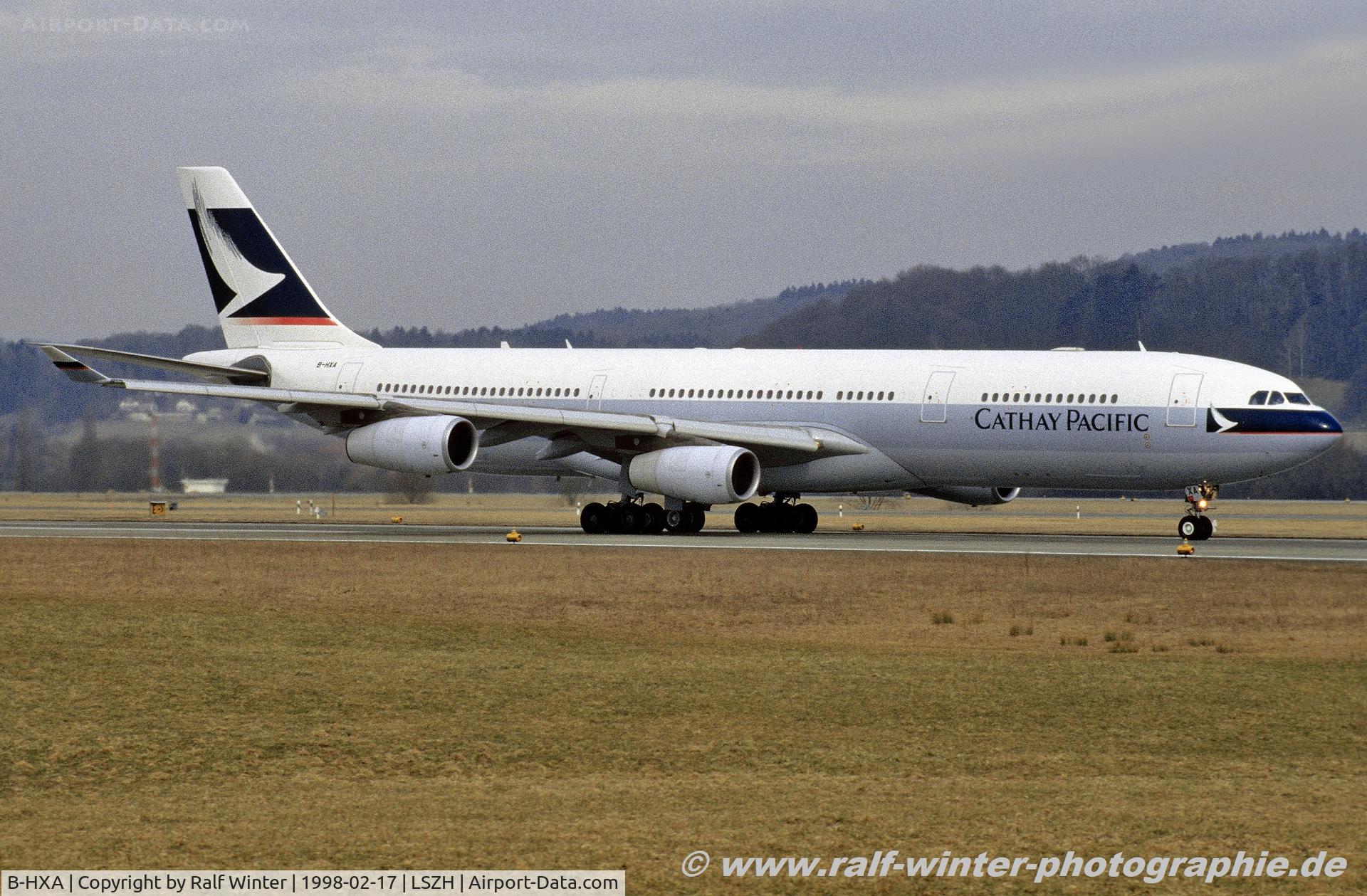 B-HXA, 1996 Airbus A340-313 C/N 136, Airbus A340-313 - CX CPA Cathay Pacific Airways - 136 - B-HXA - 17.02.1998