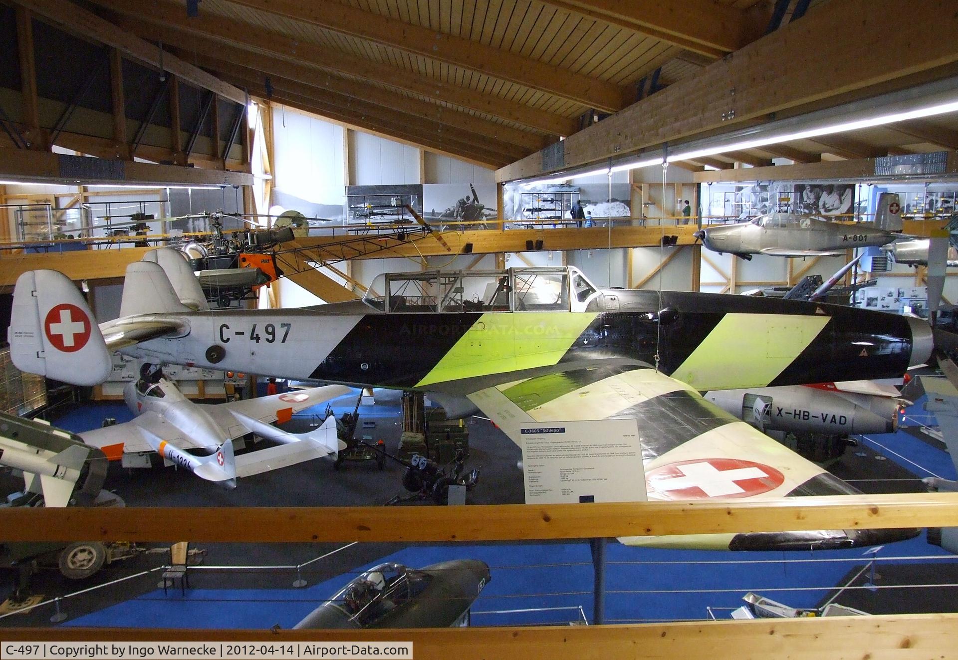 C-497, 1943 F+W C-3605 Schlepp C/N 277, Eidgenössisches Flugzeugwerk (F+W) Emmen C-3605 Schlepp at the Flieger-Flab-Museum, Dübendorf