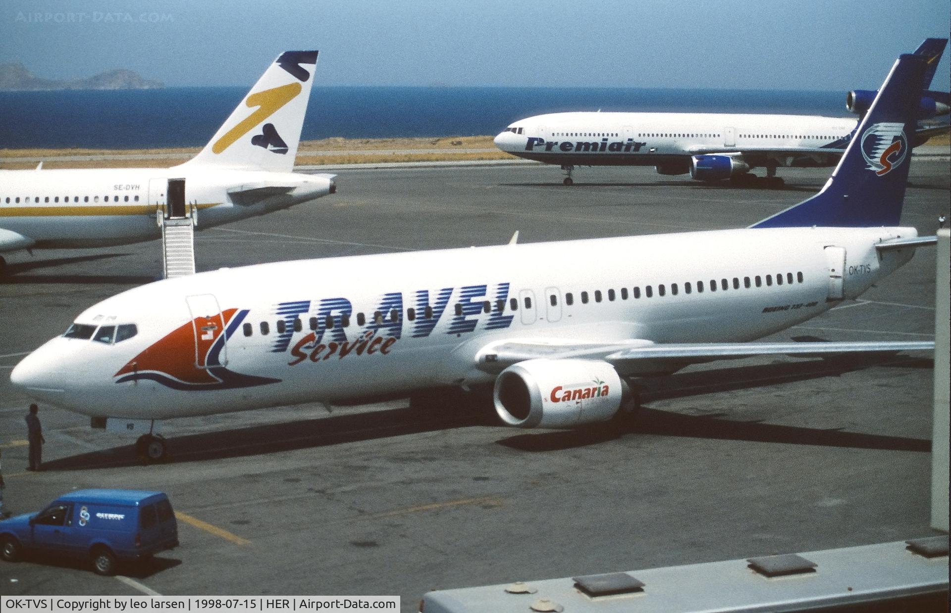 OK-TVS, 1991 Boeing 737-4Y0 C/N 24911, Heraklion 16.7.1998