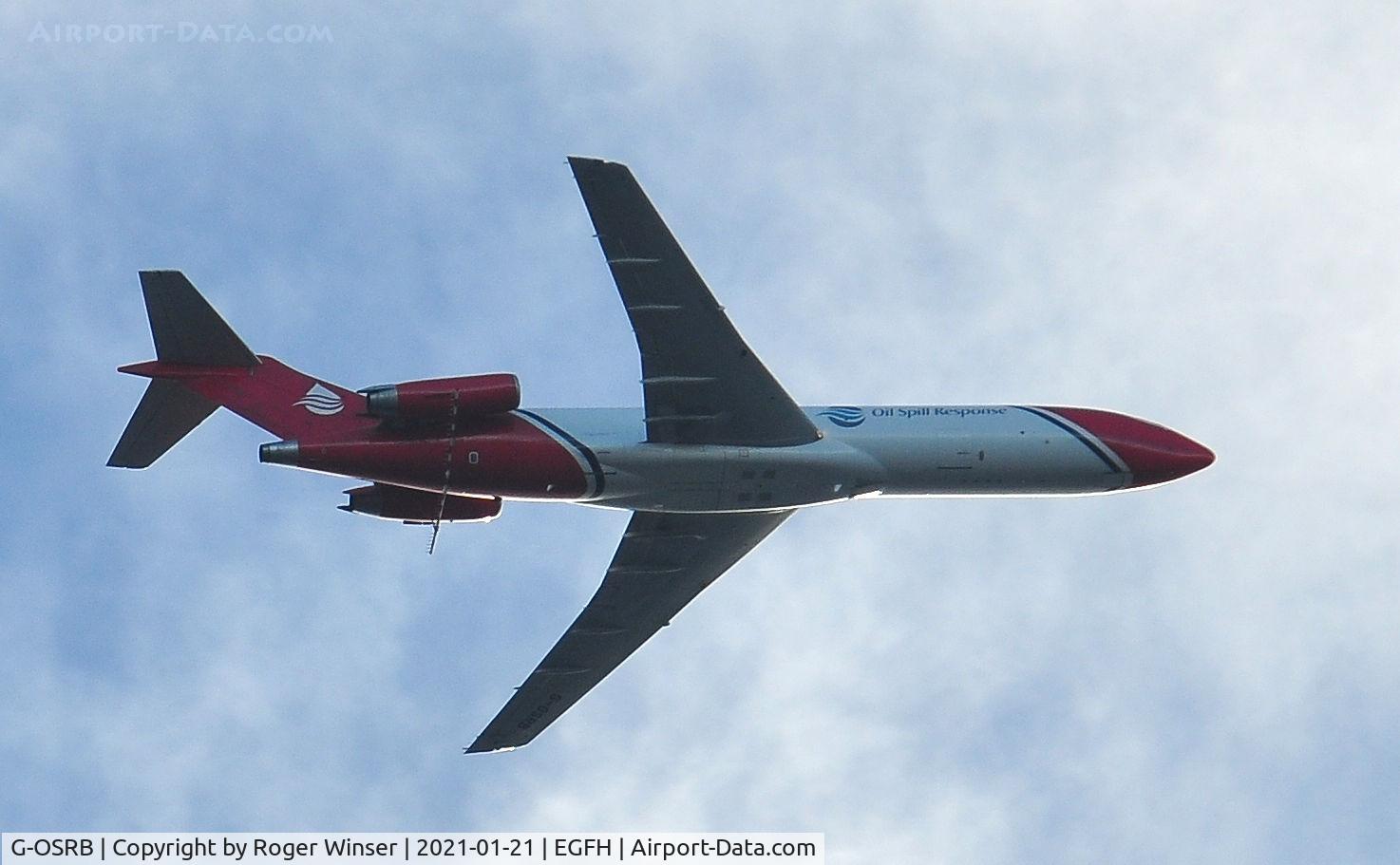 G-OSRB, 1983 Boeing 727-2S2F C/N 22929, At 7600 feet. Oil spill response aircraft operated by 2Excel Aviation.