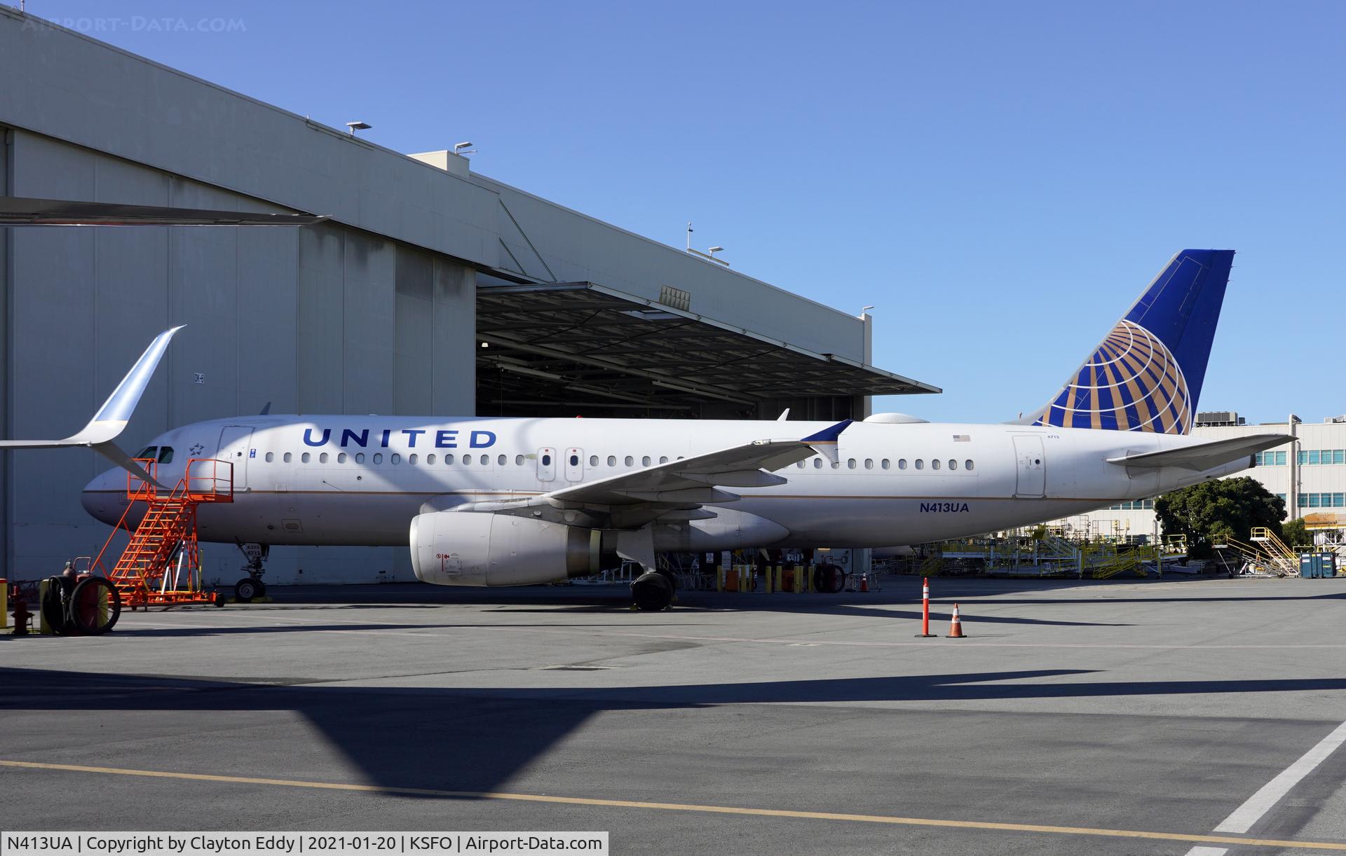 N413UA, 1994 Airbus A320-232 C/N 470, SFO 2021.