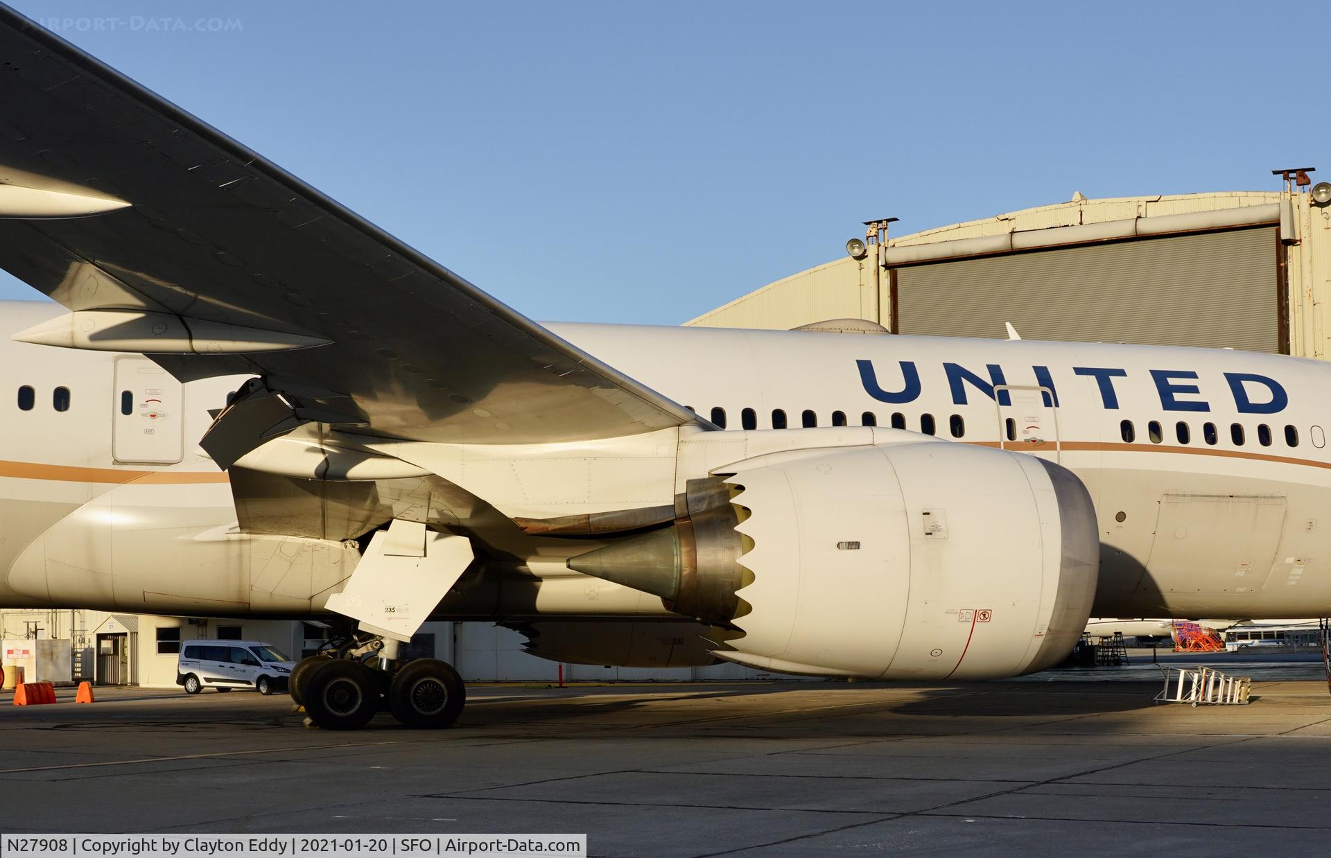 N27908, 2013 Boeing 787-8 Dreamliner C/N 36400, SFO 2021.