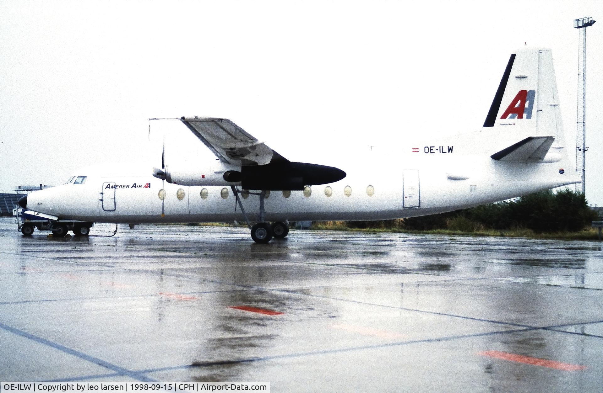 OE-ILW, 1985 Fokker F-27-500 Friendship C/N 10681, Copenhagen 15.9.1998