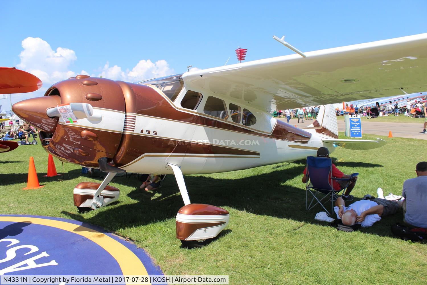 N4331N, 1947 Cessna 195 C/N 7078, EAA OSH 2017